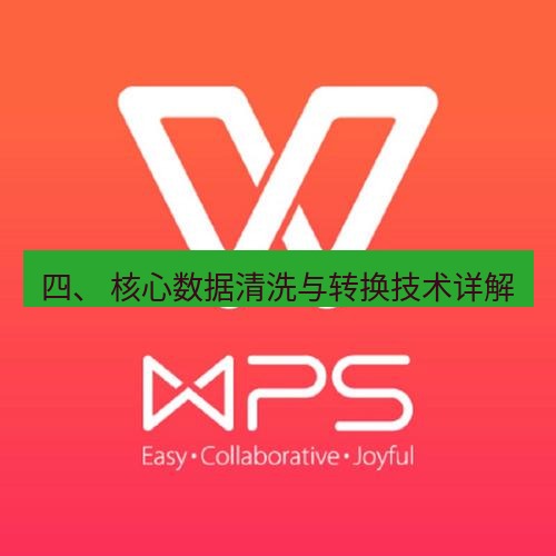 wps下载 四、 核心数据清洗与转换技术详解
