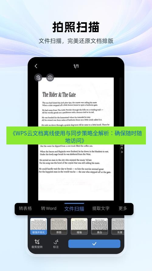 wps下载 《WPS云文档离线使用与同步策略全解析：确保随时随地访问》
