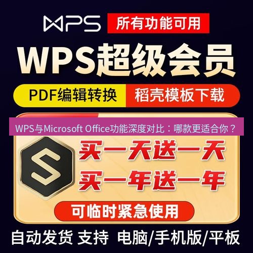 wps下载 WPS与Microsoft Office功能深度对比：哪款更适合你？