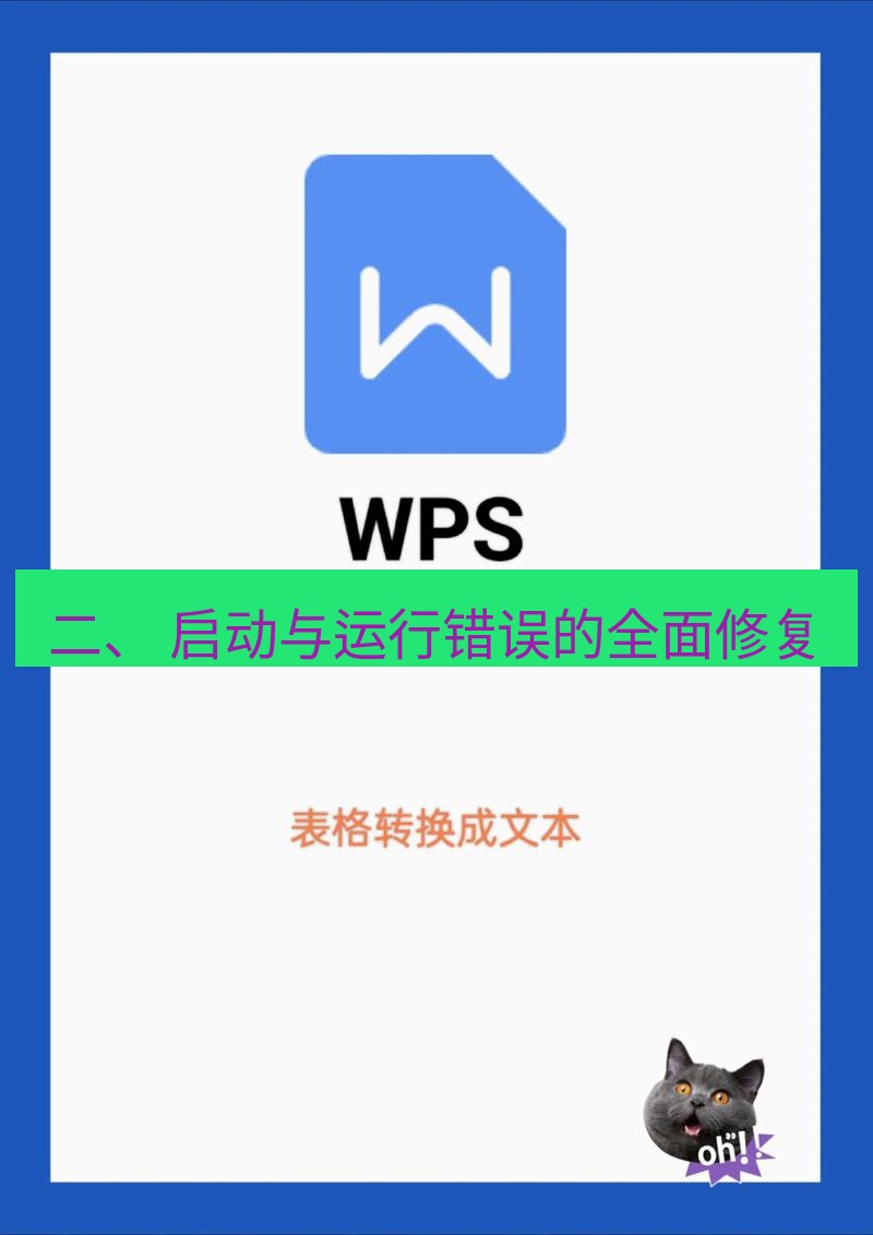 wps下载 二、 启动与运行错误的全面修复