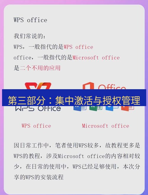 wps下载 第三部分：集中激活与授权管理