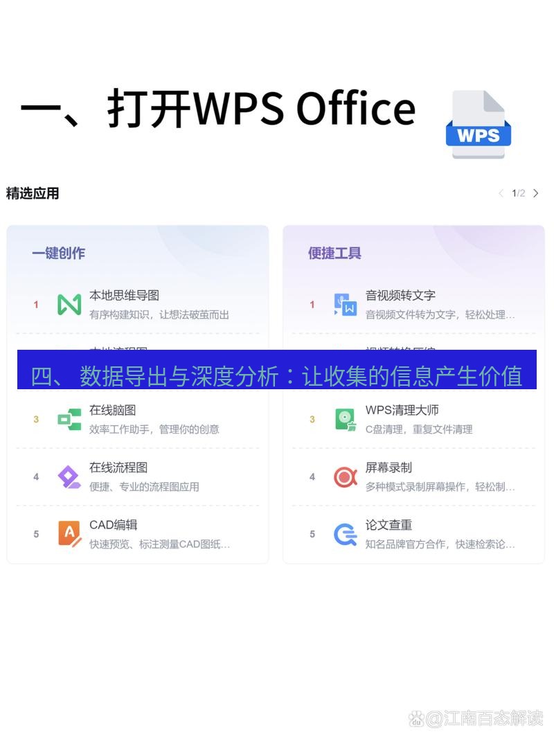 wps下载 四、 数据导出与深度分析：让收集的信息产生价值