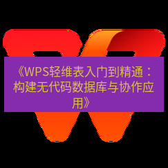 wps下载 《WPS轻维表入门到精通：构建无代码数据库与协作应用》