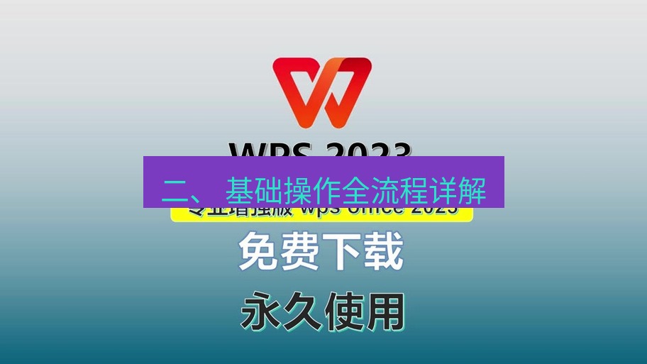 wps下载 二、 基础操作全流程详解